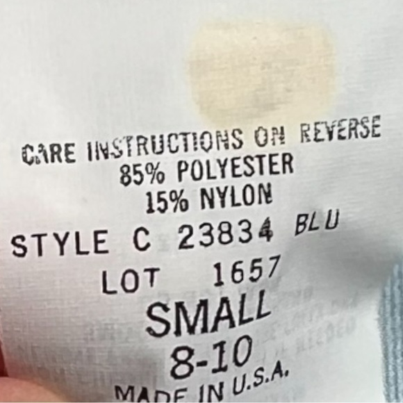 🌻NEW w.tag VINTAGE Gilligan & O'Malley Blue Fleece Cottagecore 80s Nightgown SM - Picture 10 of 12